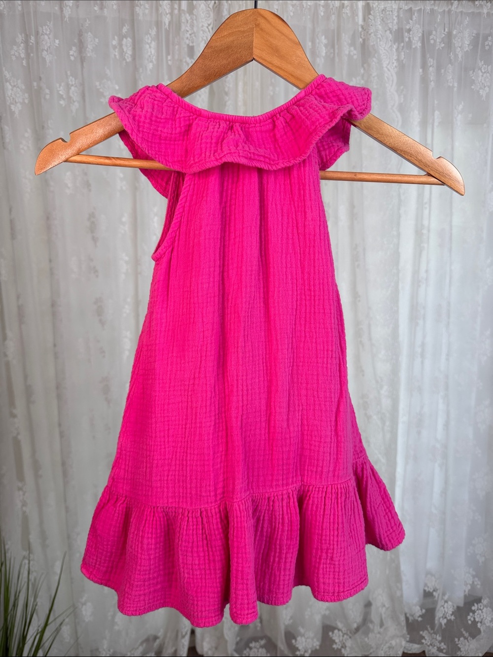 (2for$12) Girls' Hot Pink Ruffled Sundress 3T